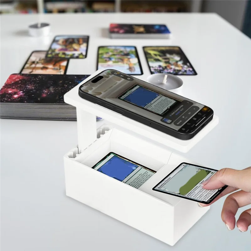【COOL】ماسح ضوئي لبطاقات التداول الفعالة، حامل مسح الألعاب، ماسح بطاقة Manabox لبطاقات التداول مع حامل الهاتف القياسي