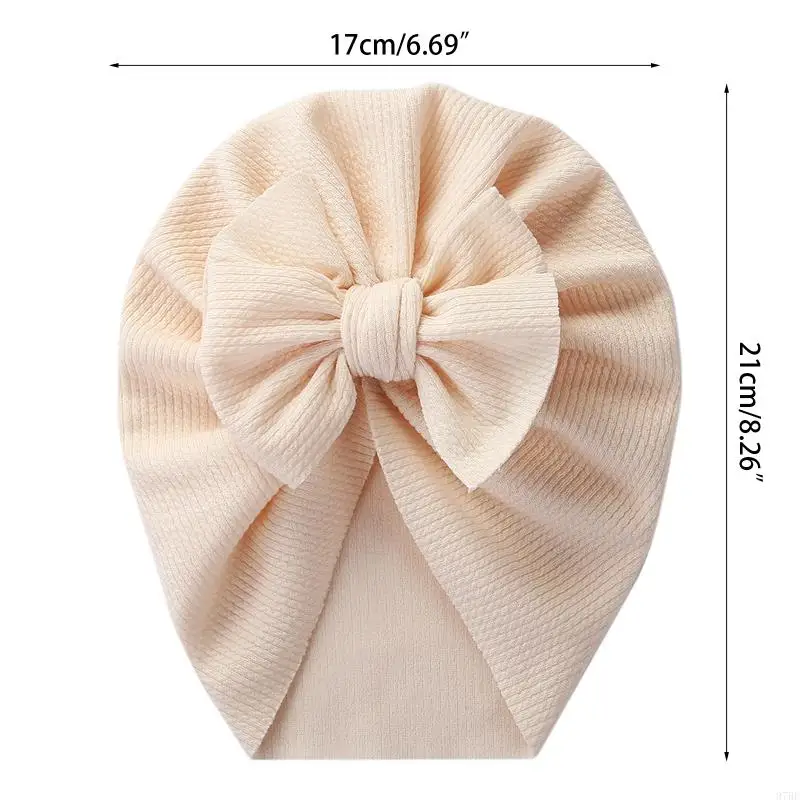 97be topi bayi imut busur knot beanie bowknot headwrap kapas lembut baru lahir