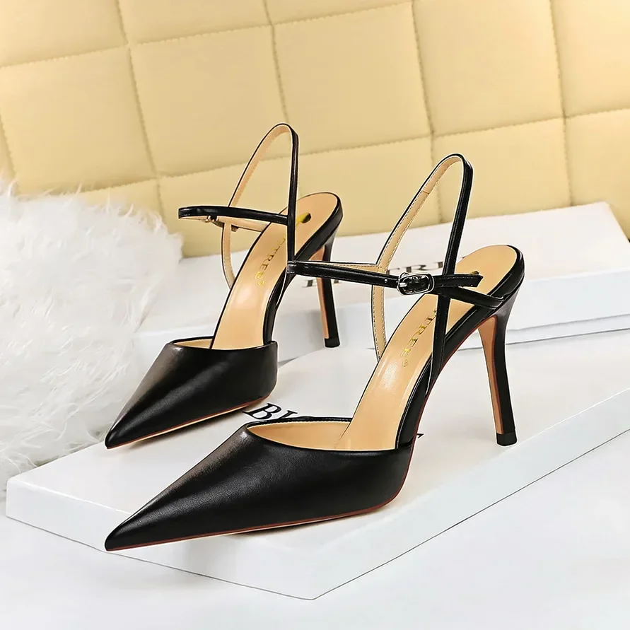 Summer Women 10.5cm High Heels Basic Nightclub Stiletto Party Pumps 2024 Lady Office Shoes Classic Black White Nude Prom Heels