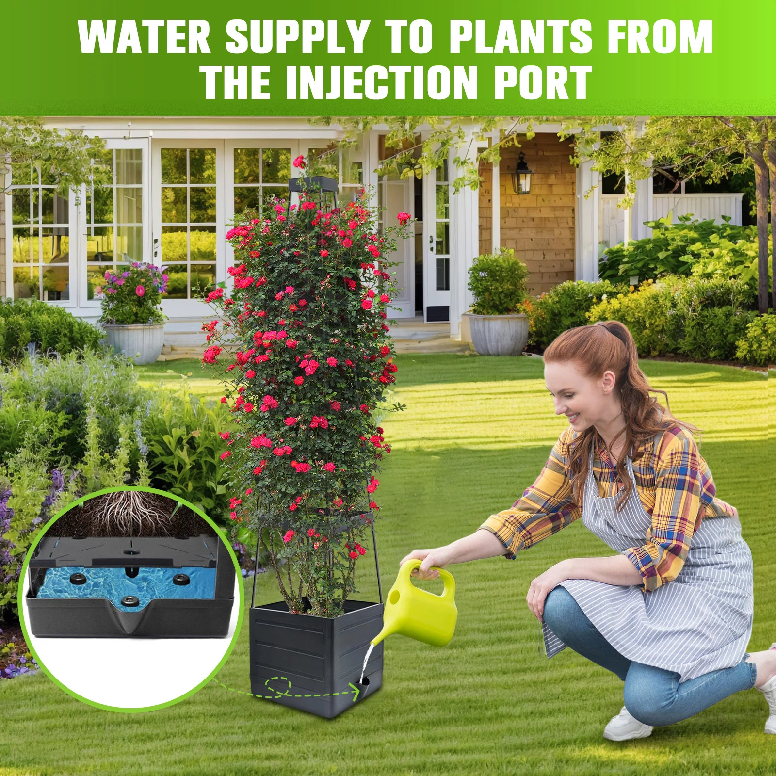 

Raised Garden Bed Planter Box with Trellis Tomatoes Planter Box Tomato Planters for Climbing Plants