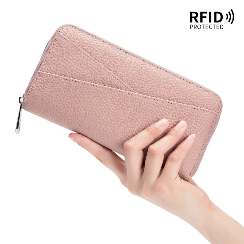 

Western Patchwork Large Capacity RFID Blocking Organ Card Bag Fashion Phone Women Wallet