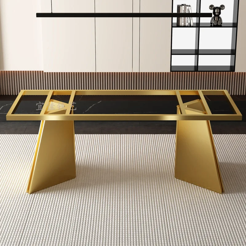 Light luxury table legs bracket luxury stone table legs stainless steel dining  feet rock slab tea