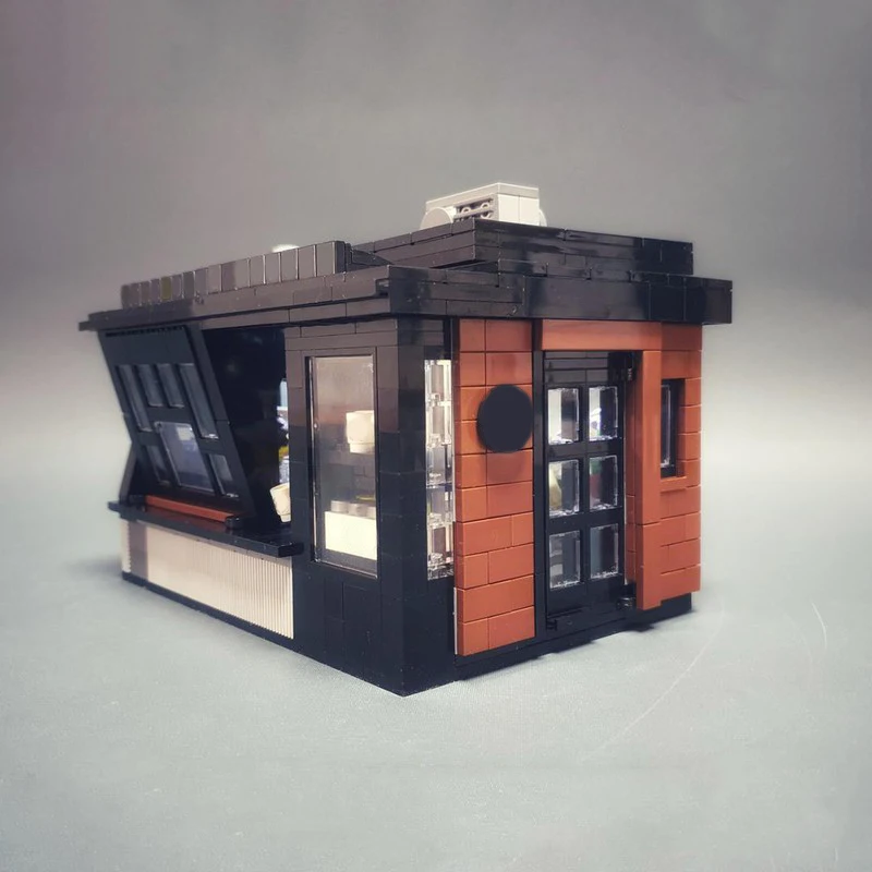 

799pcs MOC Starbucks Outdoor Kiosk Modular Streetscape Model Building Blocks Construction Toys Christmas Gifts Education Brick