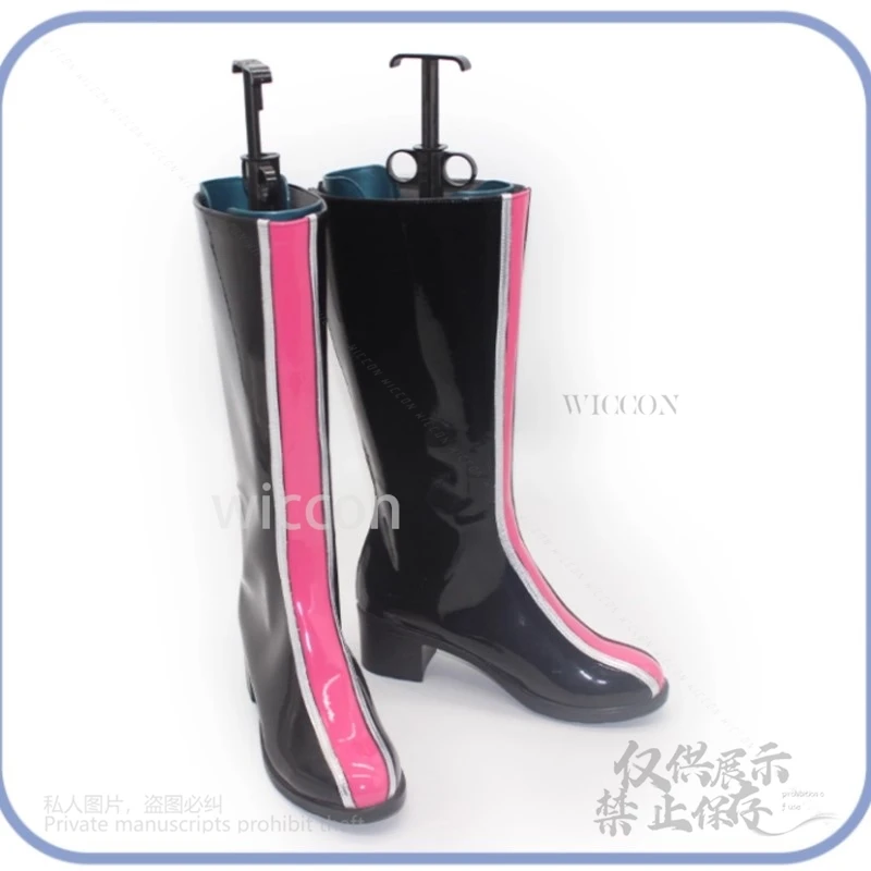 【MoeMimic】Disfraz de Cosplay de Rumi, zapatos de cuero PU, botas, accesorios de cazadores de demonios KPop, zapatos de juego de rol, zapatos de Rumi para mujeres y hombres, fiesta de Halloween