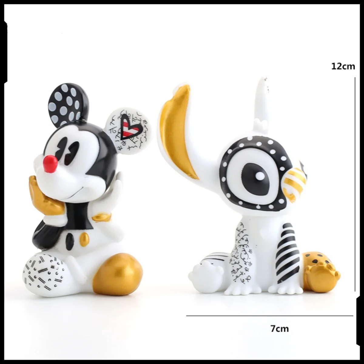 

Disney classic stitch Mickey two solid glue stitch Stilt Mickey figures toys desktop dolls car decorations birthday gift 7cm