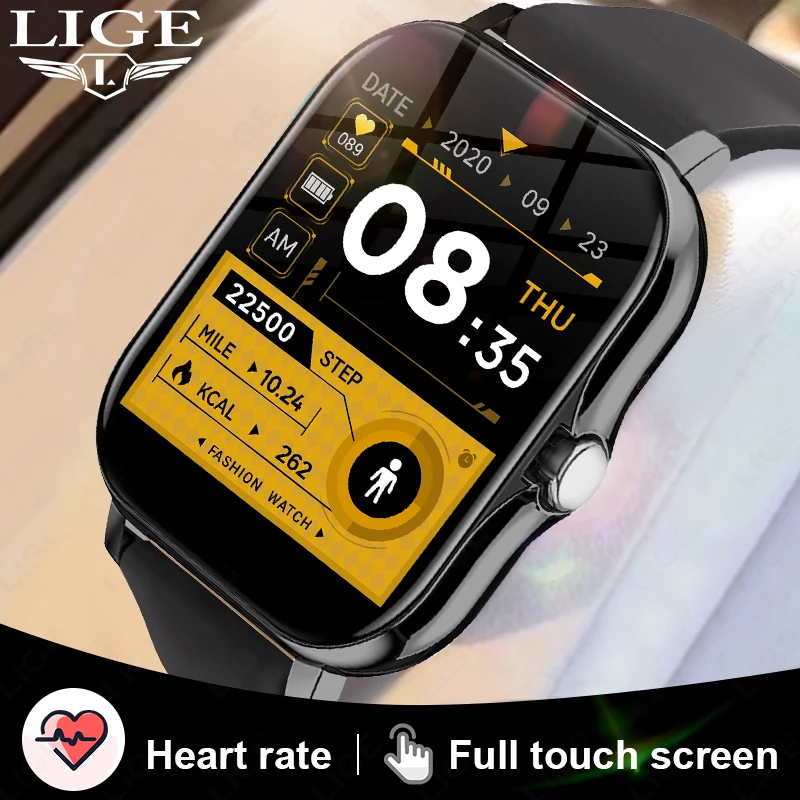 LIGE New Men Women Smart Watch Bluetooth Call Sports Fitness Smartwatch Heart Rate Monitoring Health Bracelet Remote Photography