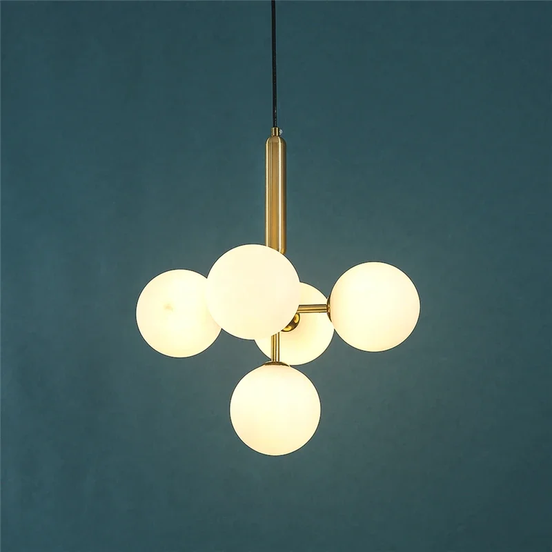 

Modern Minimalist Chandeliers Multi Headed Grape Shaped G9 Glass Pendant Lights Italian Style Living Room Bedroom Bedside Lamp