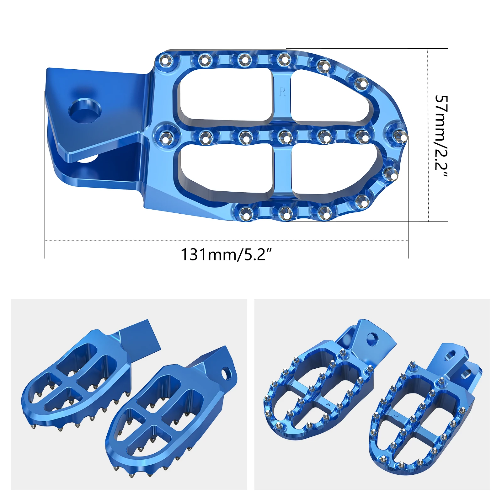 For YAMAHA WR250 R X WR250R WR250X 2007-2021 2020 2019 2018 2017 2016 2015 2014 Motorcycle 57mm Wide Billet Foot Pegs Footrests