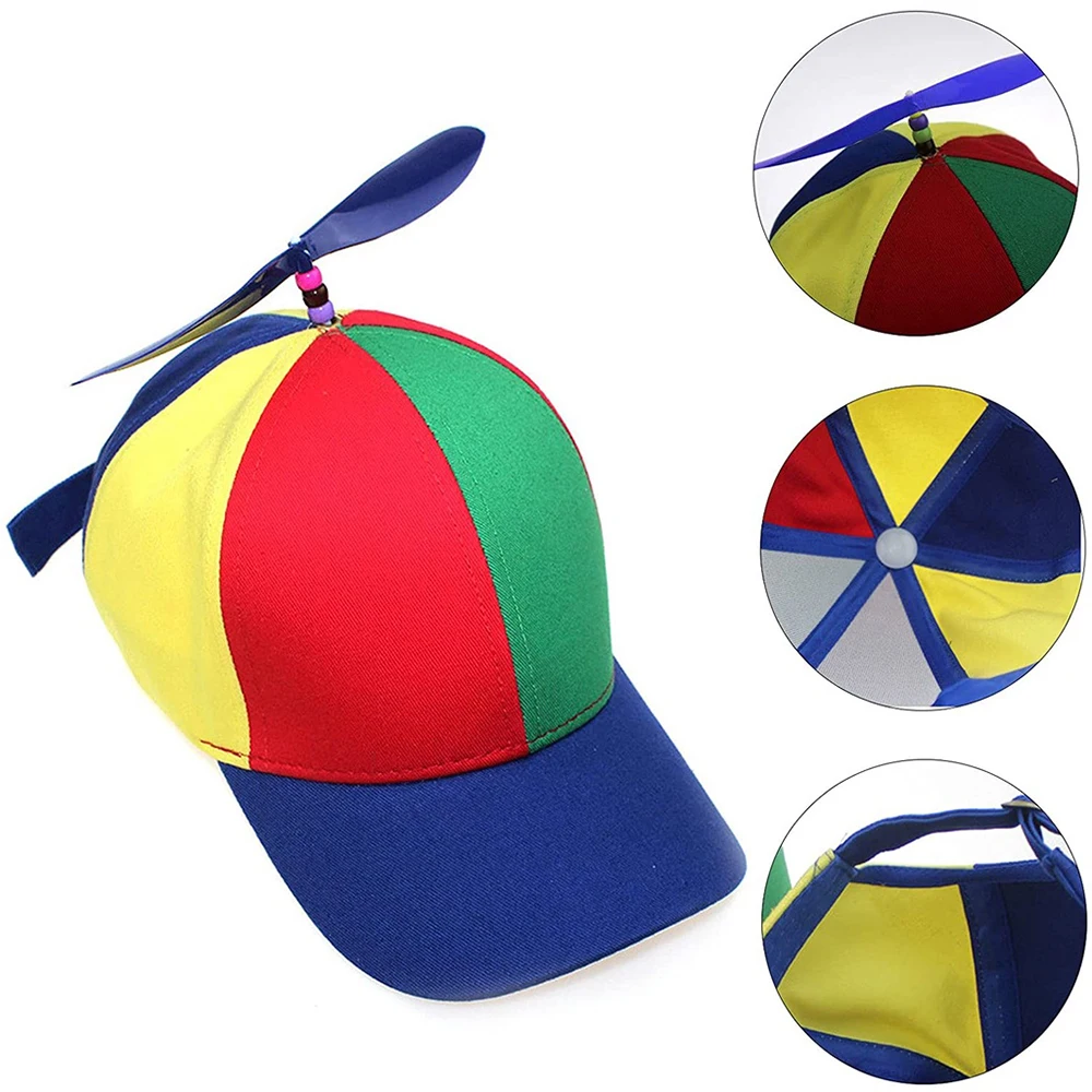 Parent-child Baseball Cap Propeller Helicopter Hat Adjustable Dragonfly Patchwork Baseball Caps Leisure Sunscreen Hats For Kids