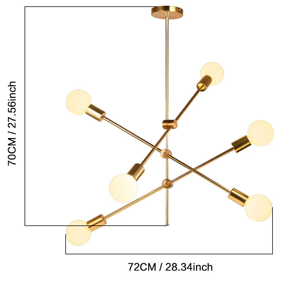 Imagem -02 - Nórdico Moderno Lustre de Teto E27 Lâmpadas Penduradas para Luminárias Lâmpada do Teto Luz para Casa Sala Estar Quarto Sala Jantar