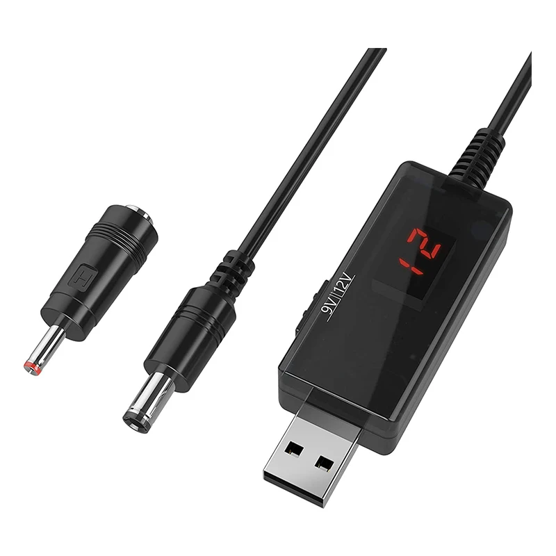 

USB Boost Converter DC 5V to 9V 12V USB Step-up Converter Cable + 3.5x1.35mm Connecter For Power Supply/Charger/Power Converter