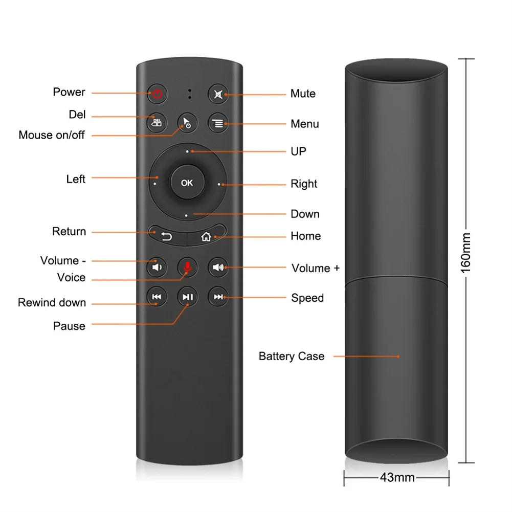 G20S Voice Gyroscope Remote Control With USB Receiver 3 In 1 Airborne Remote Control Mouse Built-in Mic For Android TV Box