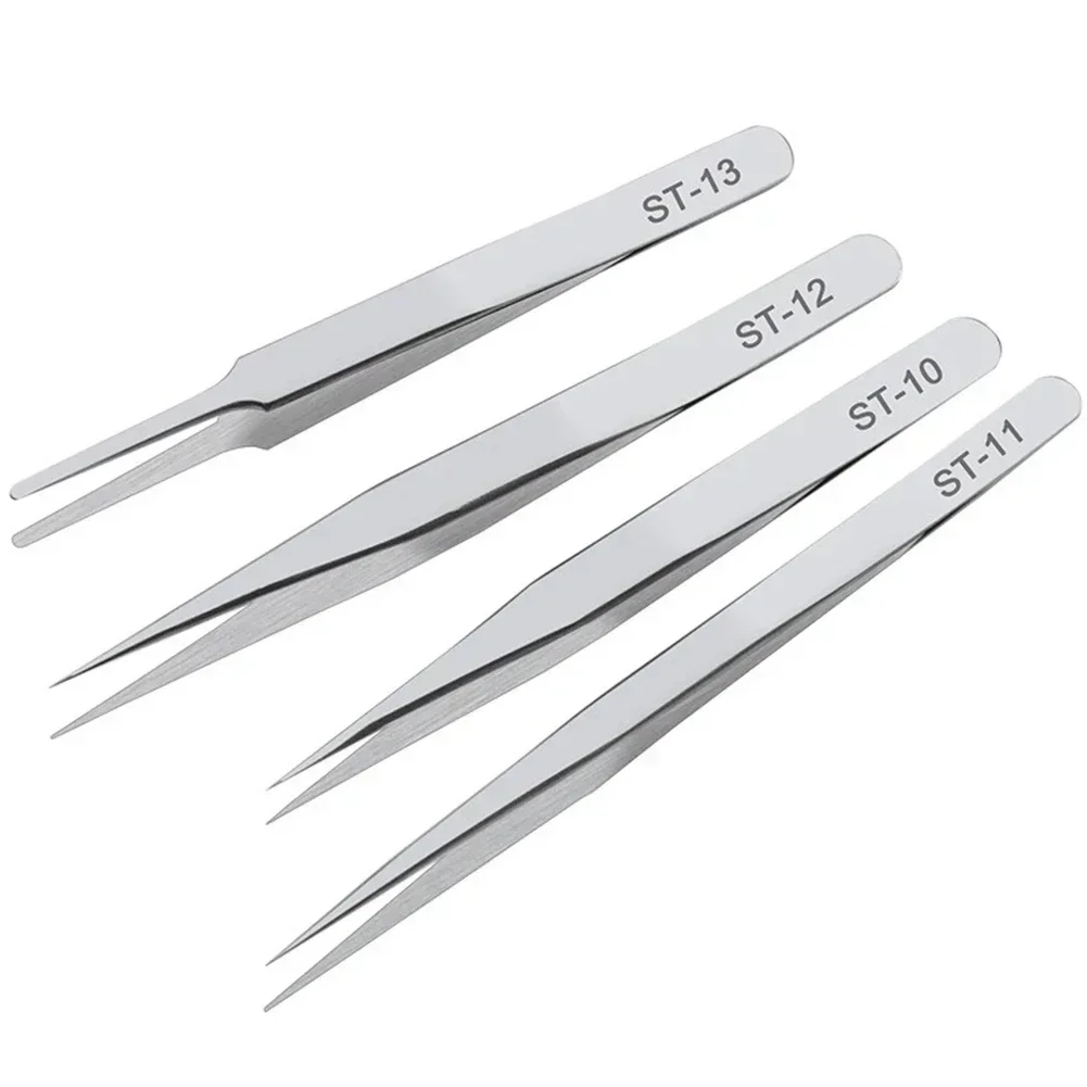 

1Pc Precision Tweezer Stainless Steel Anti-static Tweezer ST10-17 For Electronic Phone Circuit Maintenance Repairing Manual TooL