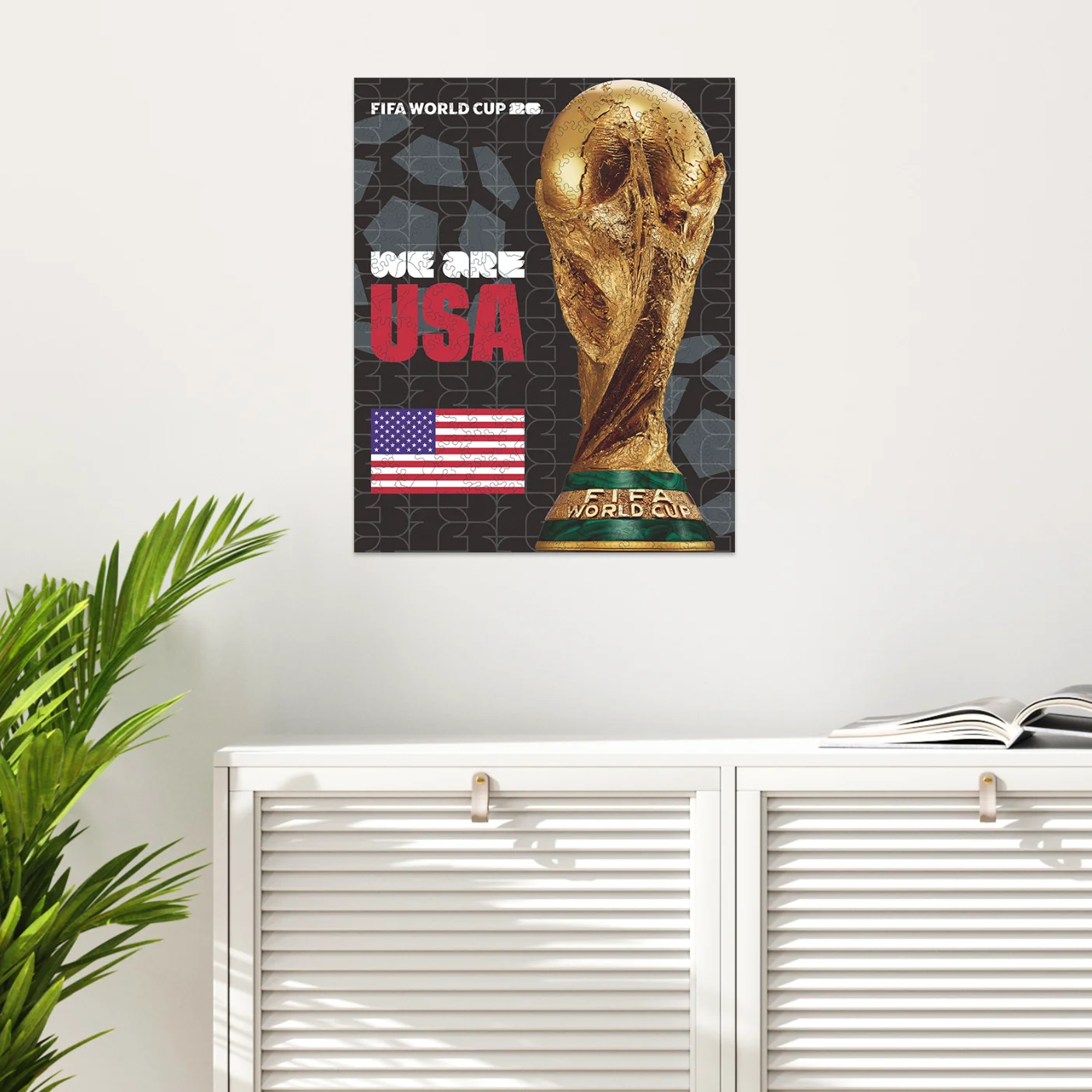 

Popular 2026 FIFA World Cup USA Football Cup Puzzle Poster 9.5*11.8in Challenging High Quality Wooden Puzzle Gifts for Adults