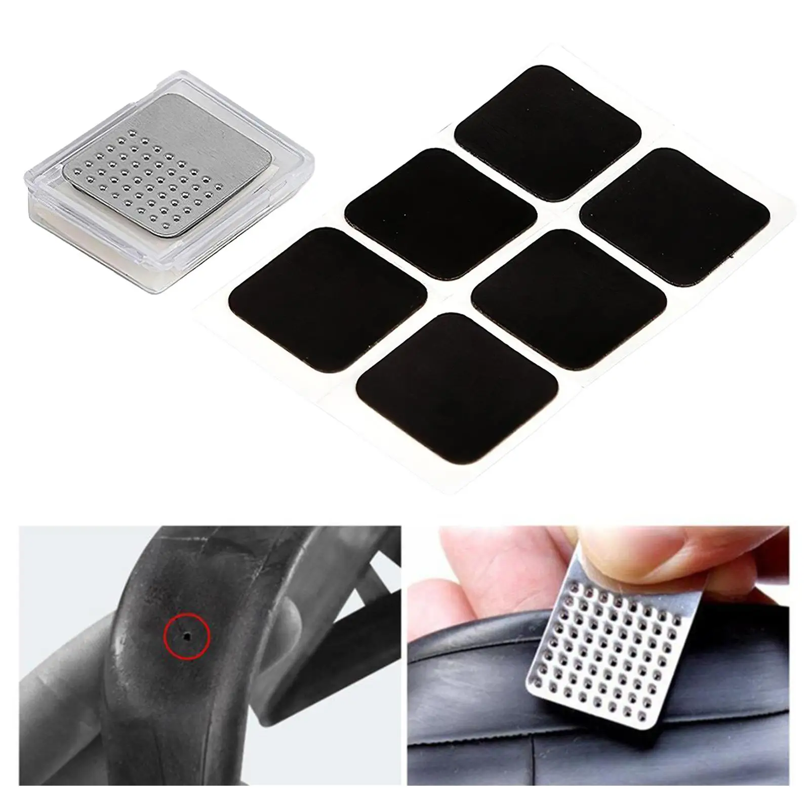 6pcs Bike Puncture Repair Patches Self Bike Tire Patch Kit for