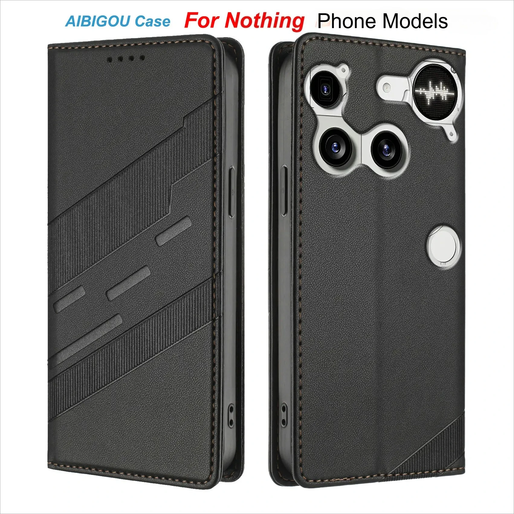 For Nothing Phone 3 3A Lite 4A Leather Case Luxury Retro Skin Wallet Book Flip Magnet Full Cover For Nothing Phone3 Pro 2 Bags
