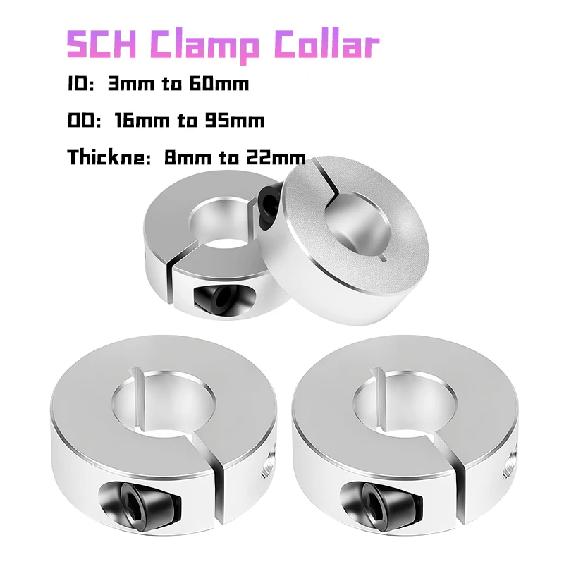 1pcs Clamp Collar Bore 6/8/10/12/13/16/20/25/30/35/40/50mm Sch Aluminum Shaft Collar Optical Axis Clamp Type Axis Limit Circle