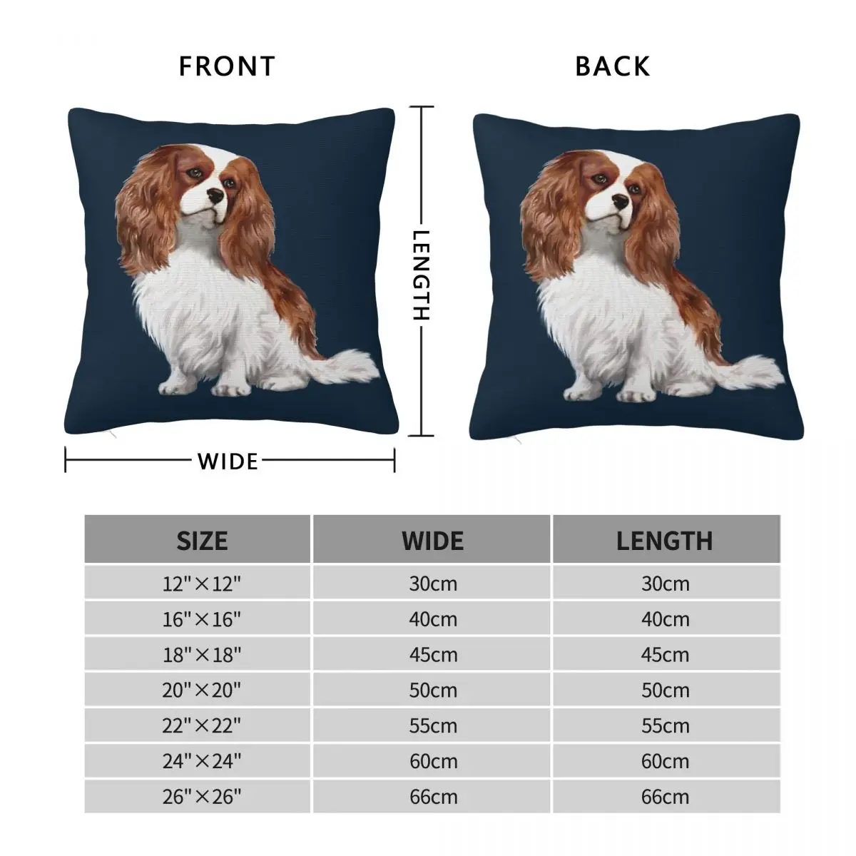 Cavalier King Charles Spaniel Blenheim Square Pillowcase Polyester Linen Velvet Pattern Decor Pillow Sofa Seater Cushion Cover
