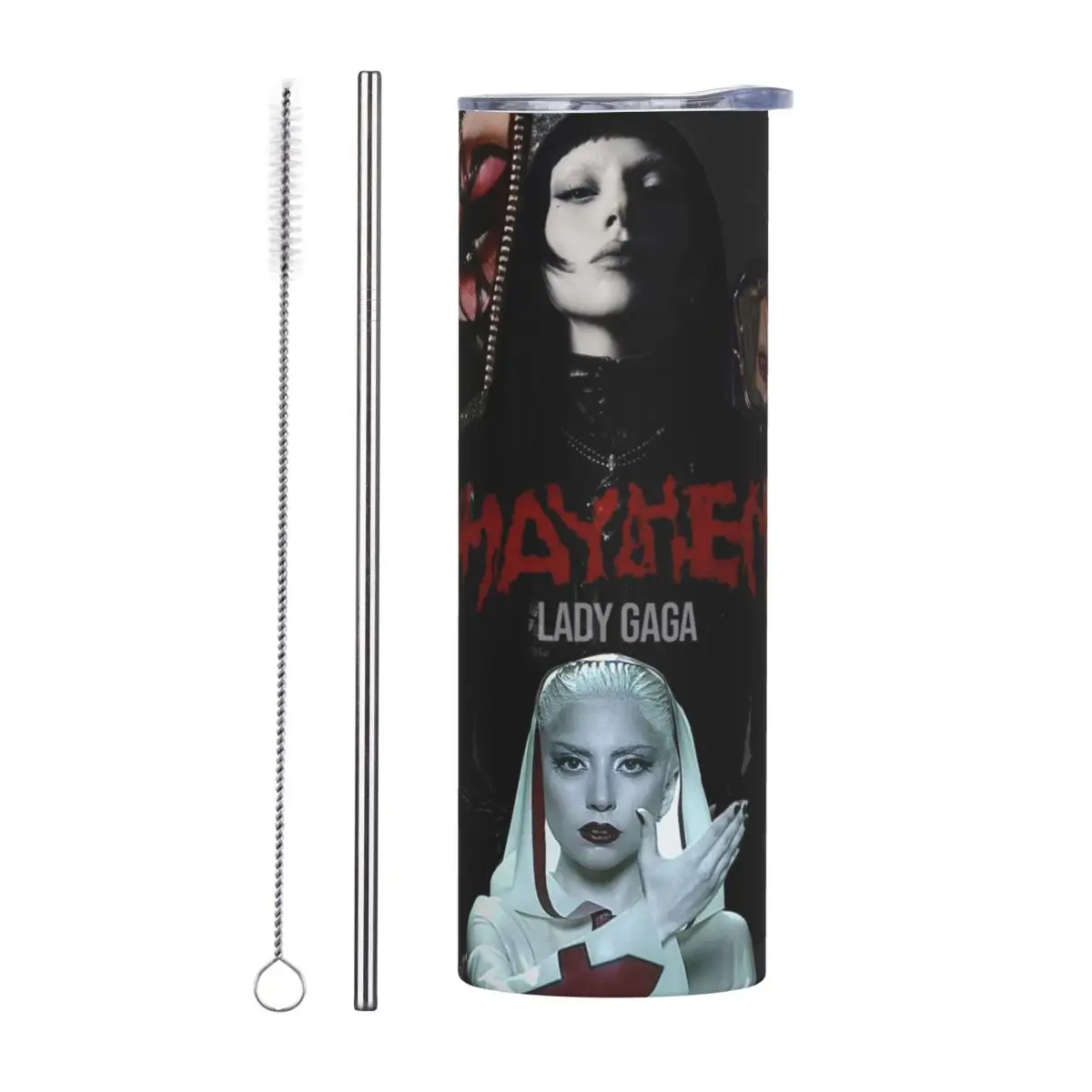 

Lady Gaga Mayhem Album Стакан из нержавеющей стали, вакуумные изолированные кружки, термохолодная чашка, соломинки с крышкой, 20 унций