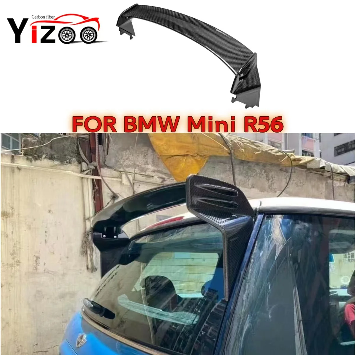 R56 JCW Style Carbon Fiber Roof Spoiler For Mini Cooper Ver.2.11/2.12 2007-2013 Year Car Accessories Spoiler wing