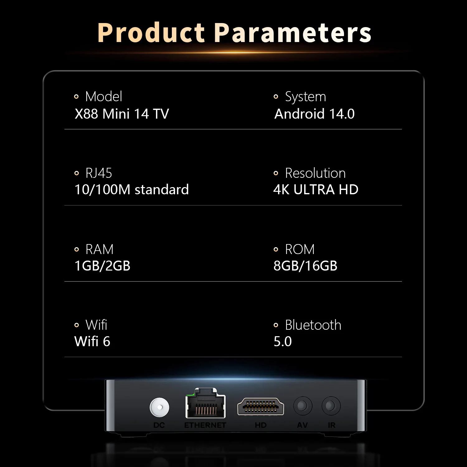 X88 MINI Android 14 TV Box RK3518 ROM 8GB 16GB WIFI6 BT