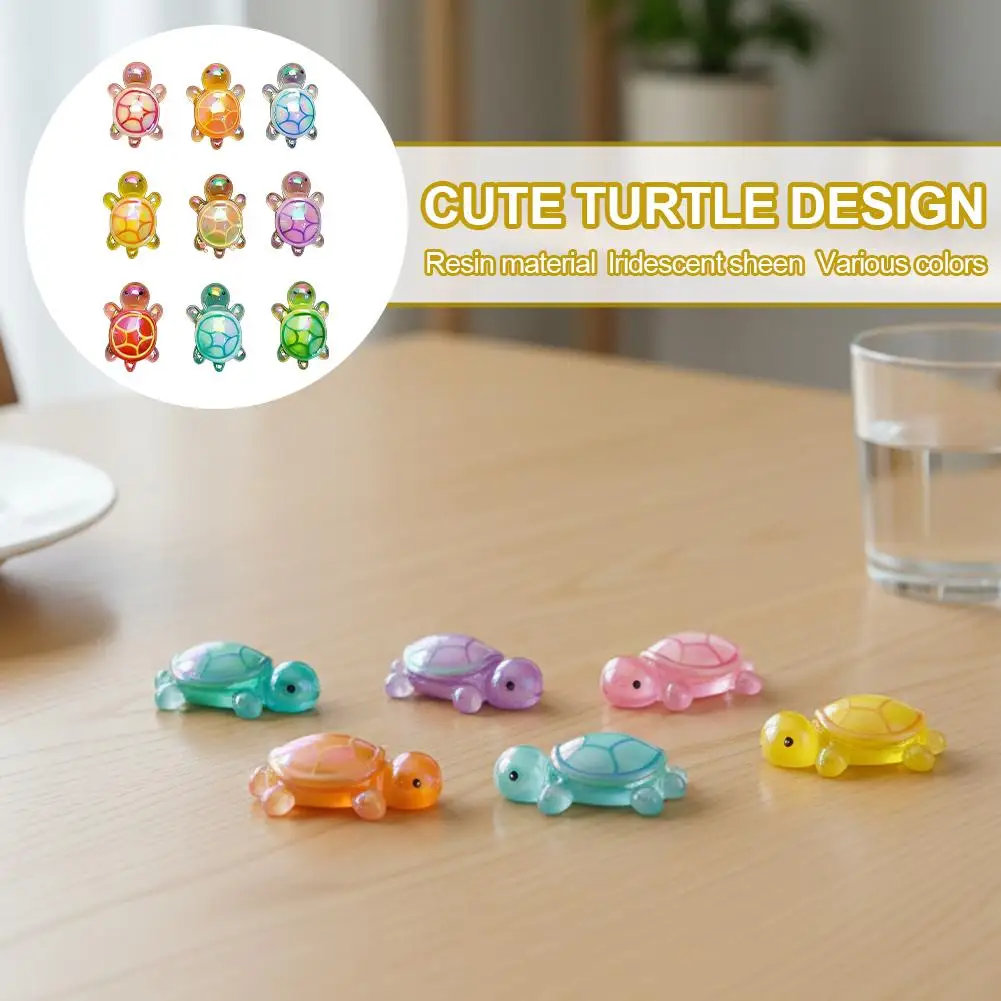 10Pcs Mini Resin Turtles Random Glow in The Night Turtle Miniatures Multi-Function Small Animals Figures for DIY Fairy Garden - Detail 1