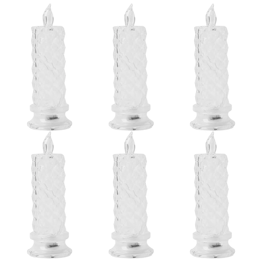 

6Pcs Operated Sticks LED Rose Flower Light Decorative for Party Night Light Living Room LED Candlesticks