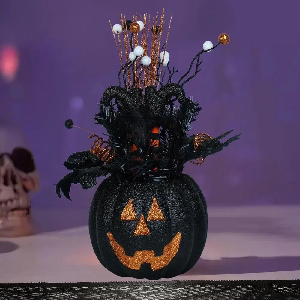 مخيف هالوين اليقطين ضوء الديكور البلاستيك رائعة اليقطين تشكيلة زهور ديكور مصباح ليد متوهجة اليقطين ديكور