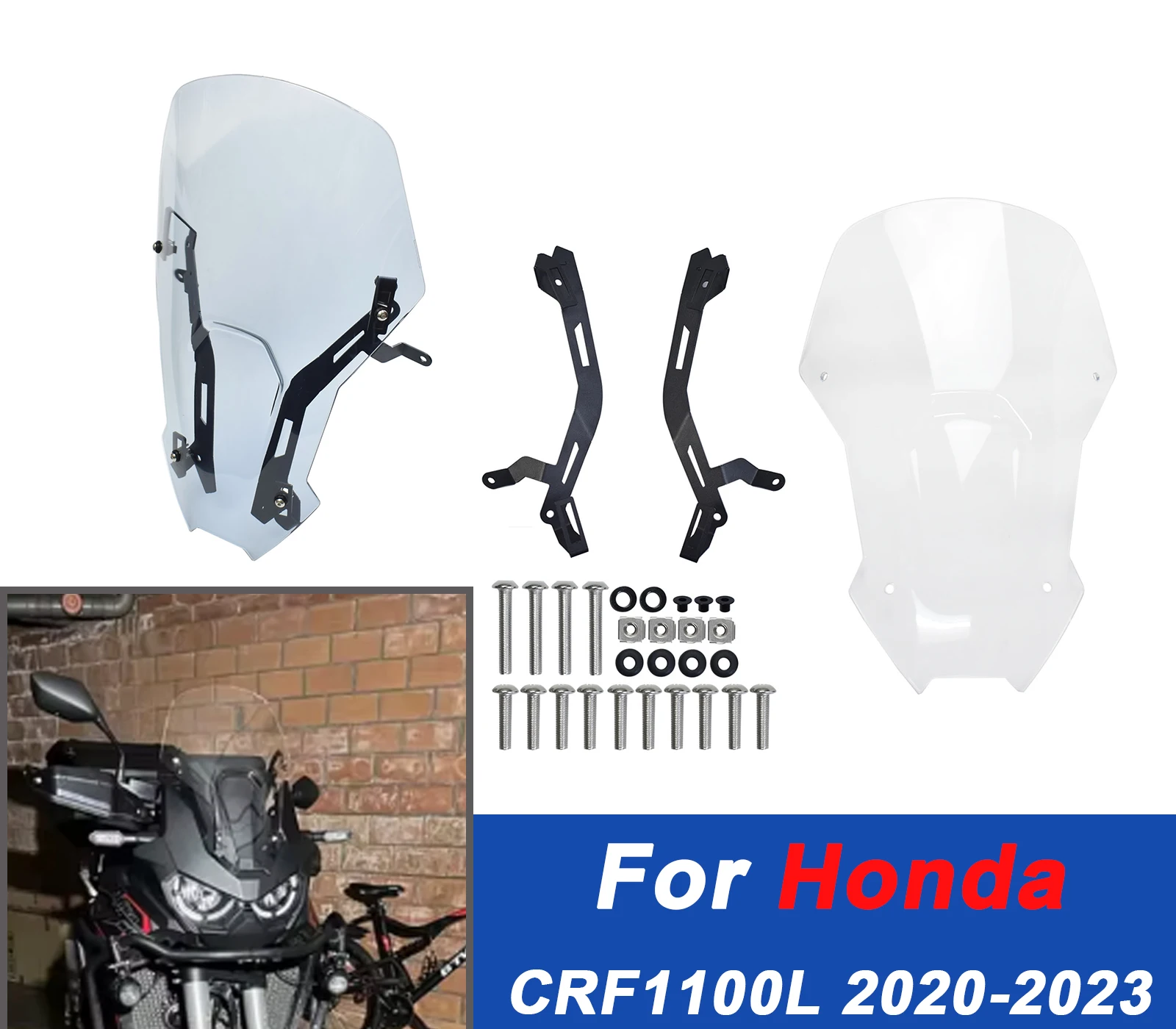 

For Honda CRF1100L Africa Twin Windscreen 2020-2023 Adventure Touring Wind Deflector Airflow Optimized Motorcycle Accessories