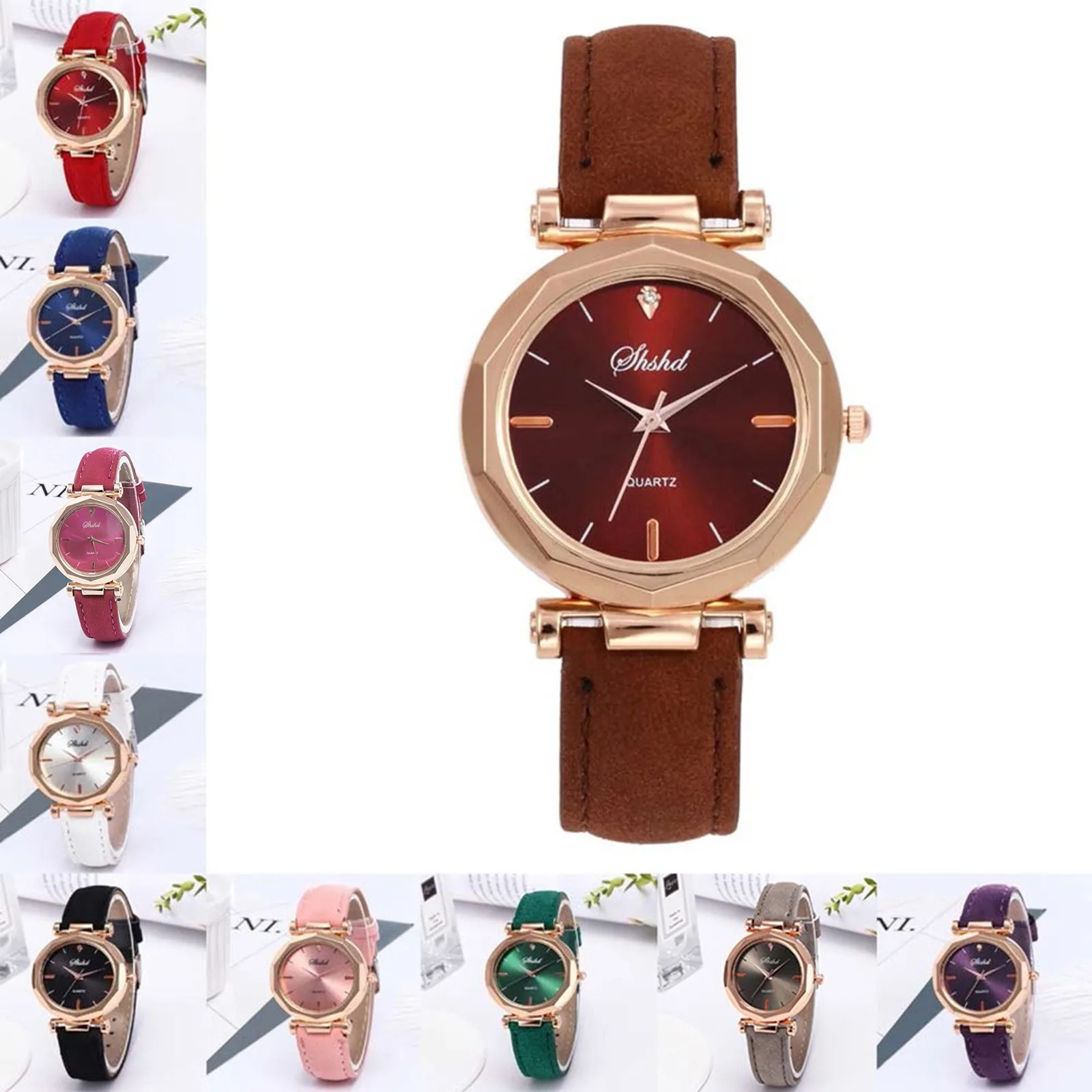 Mode Vrouwen Horloge Klassiek Leren Band Ronde Wijzerplaat Eenvoudig Quartz Polshorloge Dagelijkse Causale Datum Kleding Matching Horloge