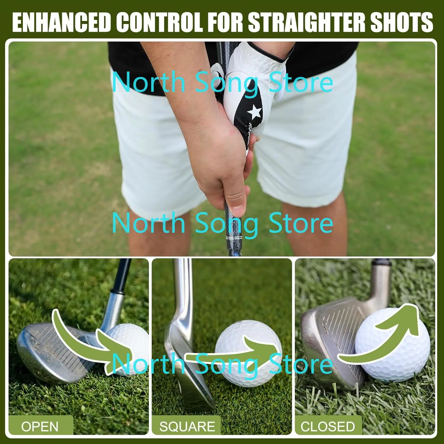 مدرب جولف سوينغ T Grip Aid، مساعد تدريب الجولف الموقف الصحيح للنادي سوينغ قبضة الوسادة، ملحقات لاعبي الجولف المبتدئين المحملة المدرب