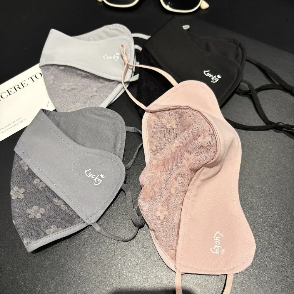New Breathable Ice Silk Mask Anti-UV Washable Sunscreen Mask Mesh Dustproof Face Cover Scarf Protect The Corners of The Eyes