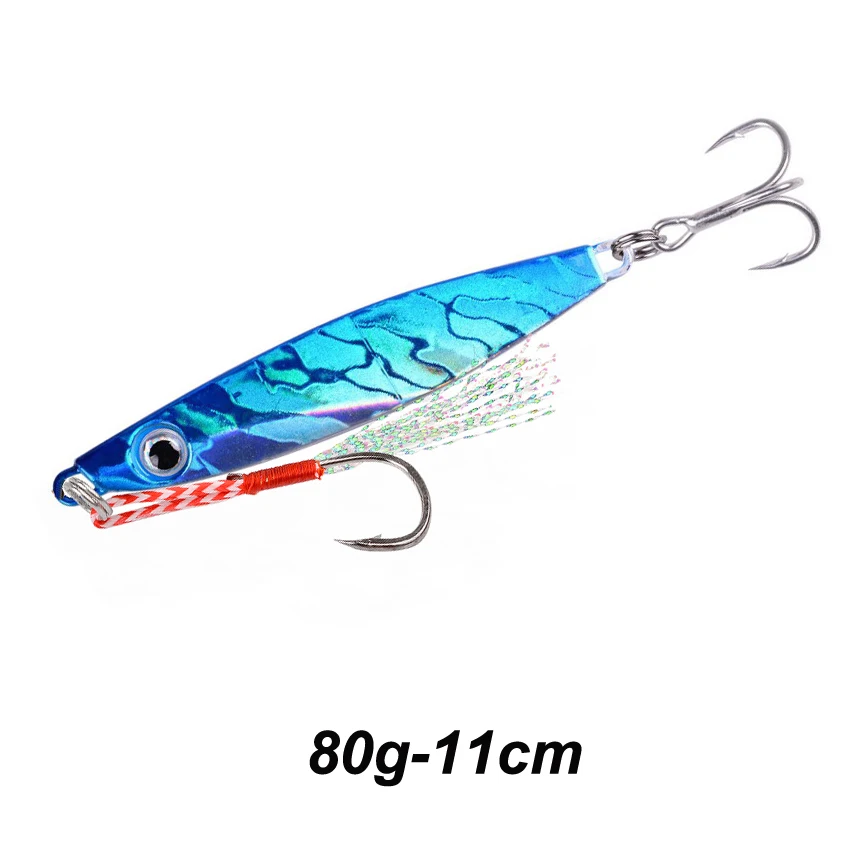 1pcs 60g 80g Metal Jig Slow Speed Cast Lure Sea Bass Mackerel Snapper Fishing Lure Cast Fishing Bait Jigging Lure Sea