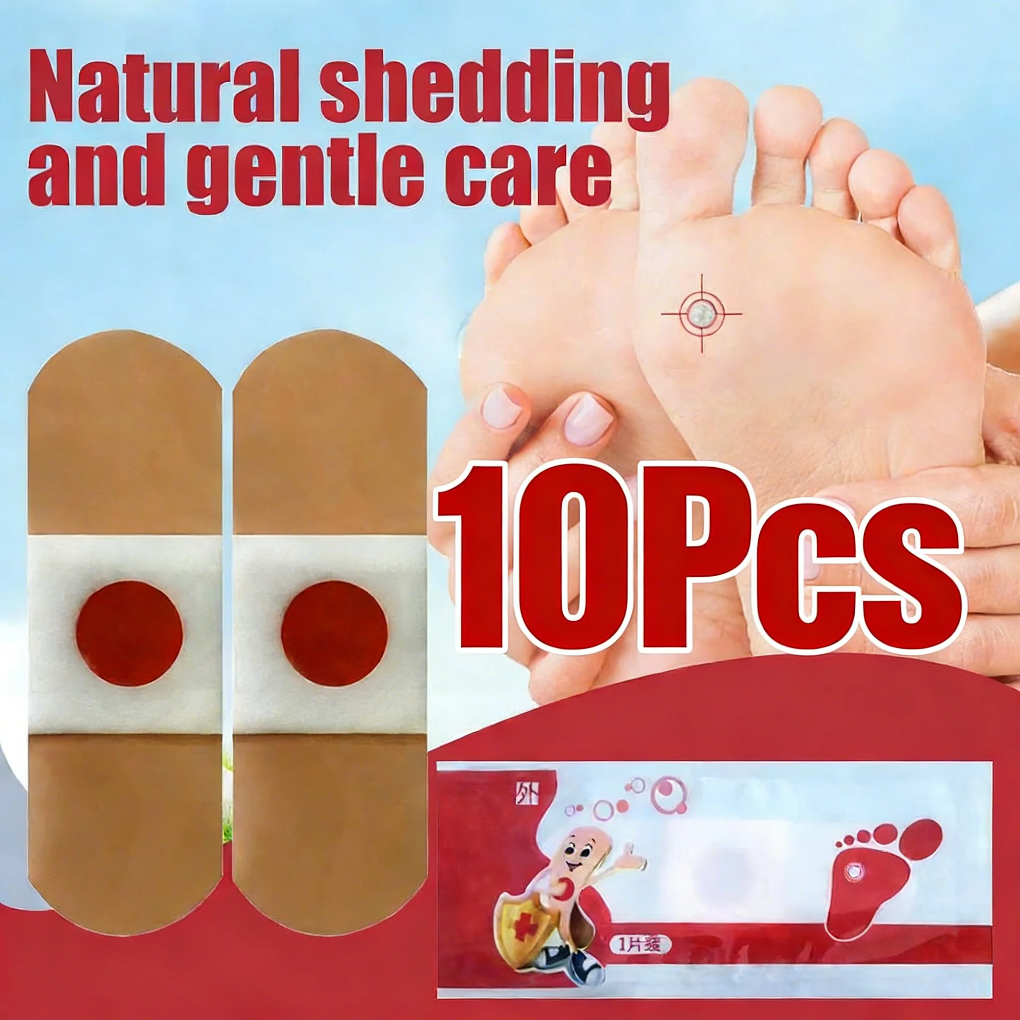 10 Stück Hühneraugenpflaster für die Fußpflege – Entfernen von Hornhaut, abgestorbener Haut und Dornen