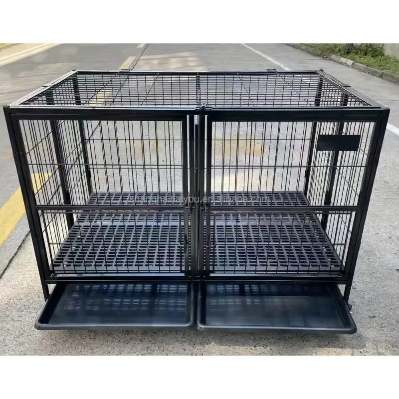Multiple Sizes Large Crate Heavy Duty Folding Metal Kennel Cat Cage Stainless Steel Pet Dog Cage