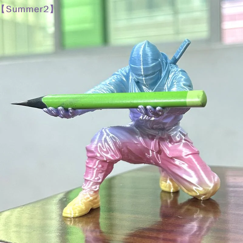 【Xia2】3D Printed Anime Figure Pen Holder Creative Action Figure Desk Organizer Kawaii Desk Decor For Office School Gift{S}