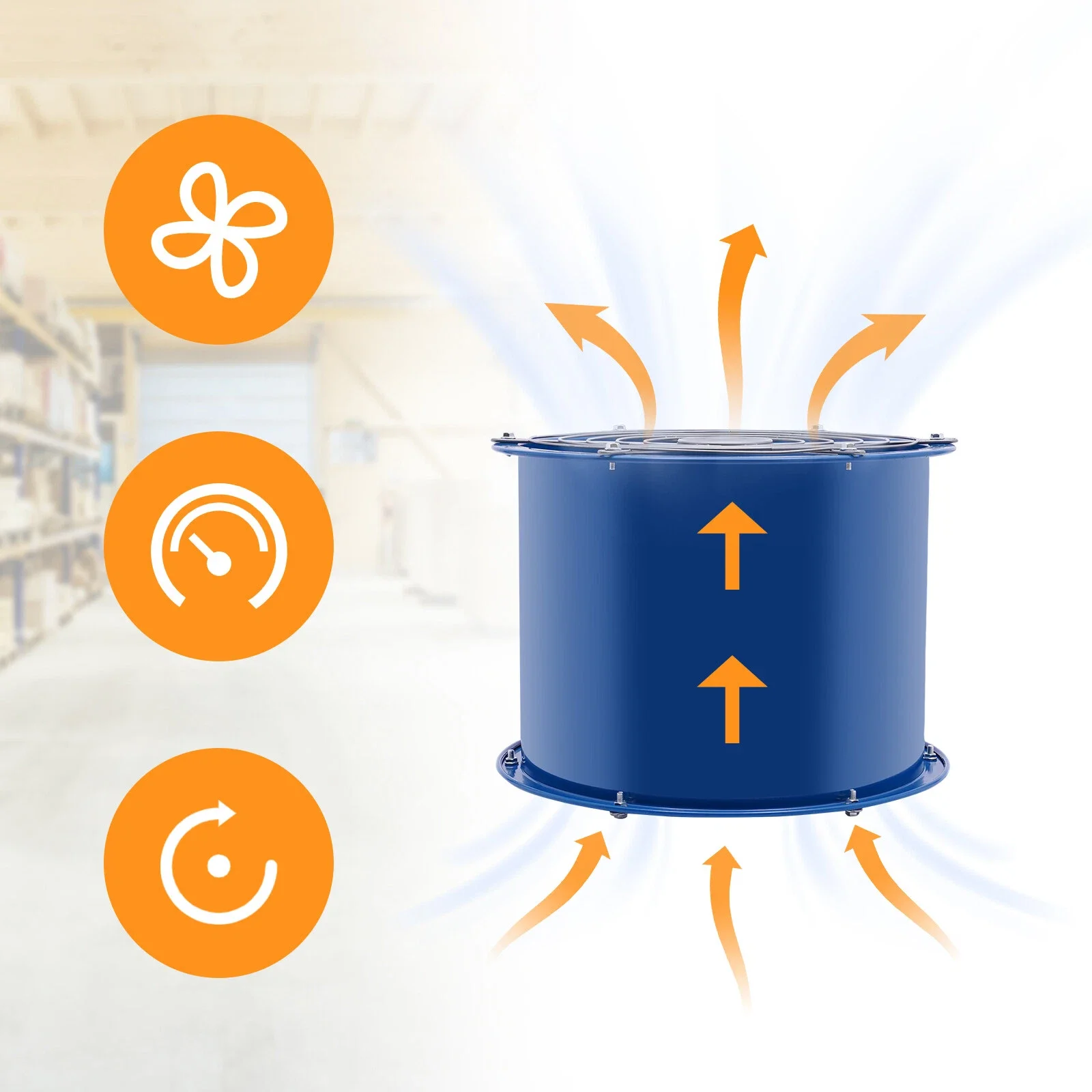

Portable 16''Extractor Fan, Blower Spray, Booth Paint Workshop Ventilation Exhaust Axial Fan, 370w 1420r/min