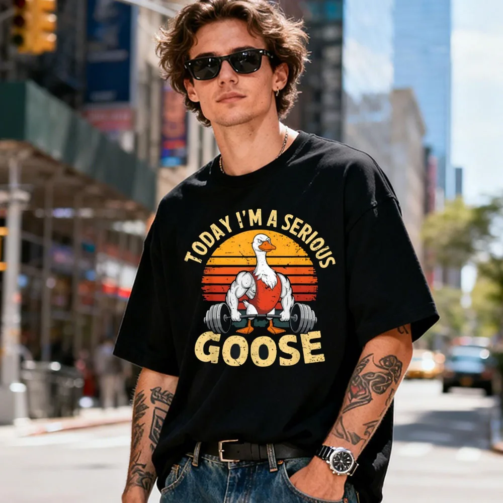 Aujourd'hui, je suis un vrai canard - T-shirt drôle de musculation et fitness pour homme - T-shirt d'été à manches courtes pour les amateurs de musculation