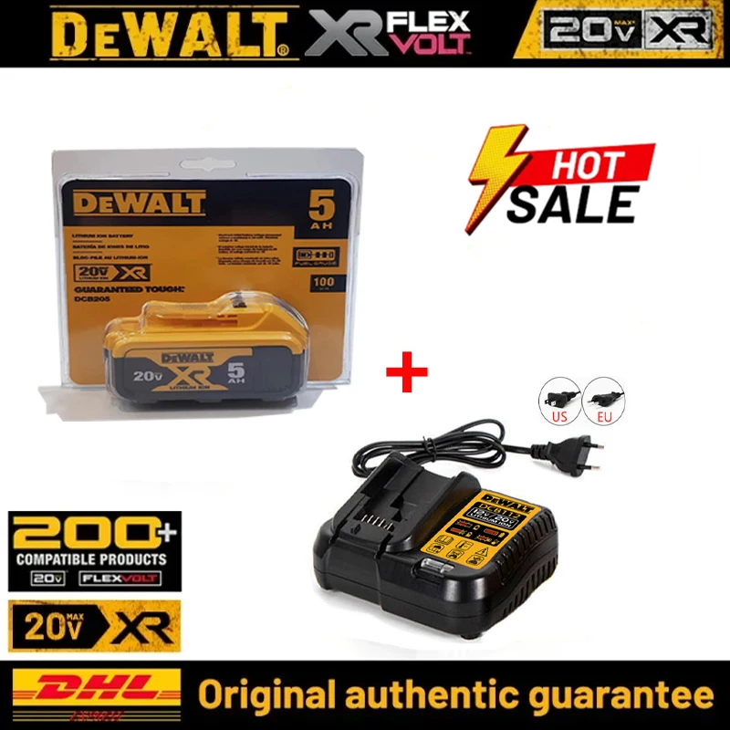 DCB200 Original Dewalt 20V DCB606 5000mAh 20V MAX Li-ion Battery DCB609 DCB205 DCB204 DCB206 DCB209 DCB182 Power Tool Battery