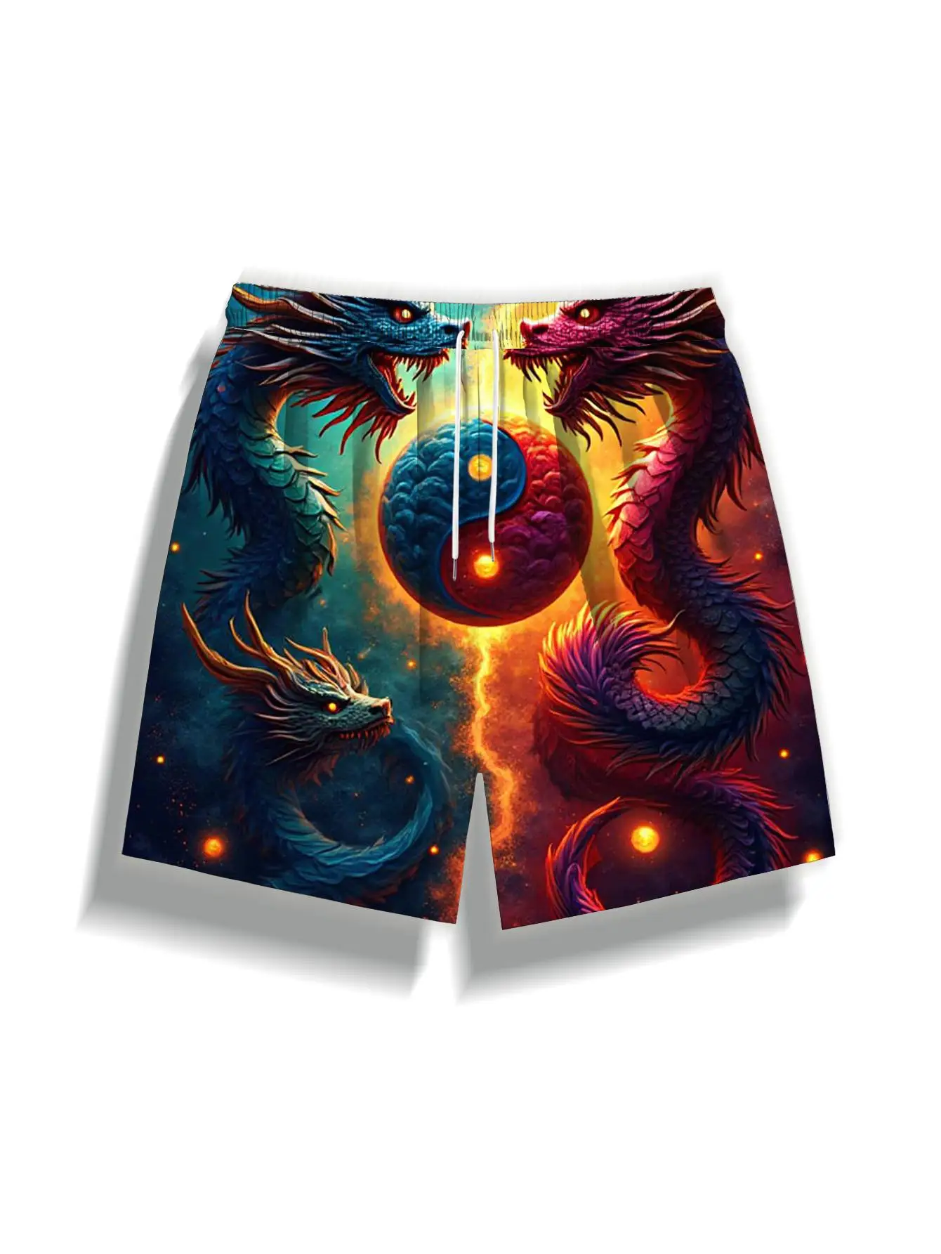 1pcs Men's Short swim trunks2026 Summer 3D Printed Short sleeve running Breathable Quick drying Men's pants Polyester