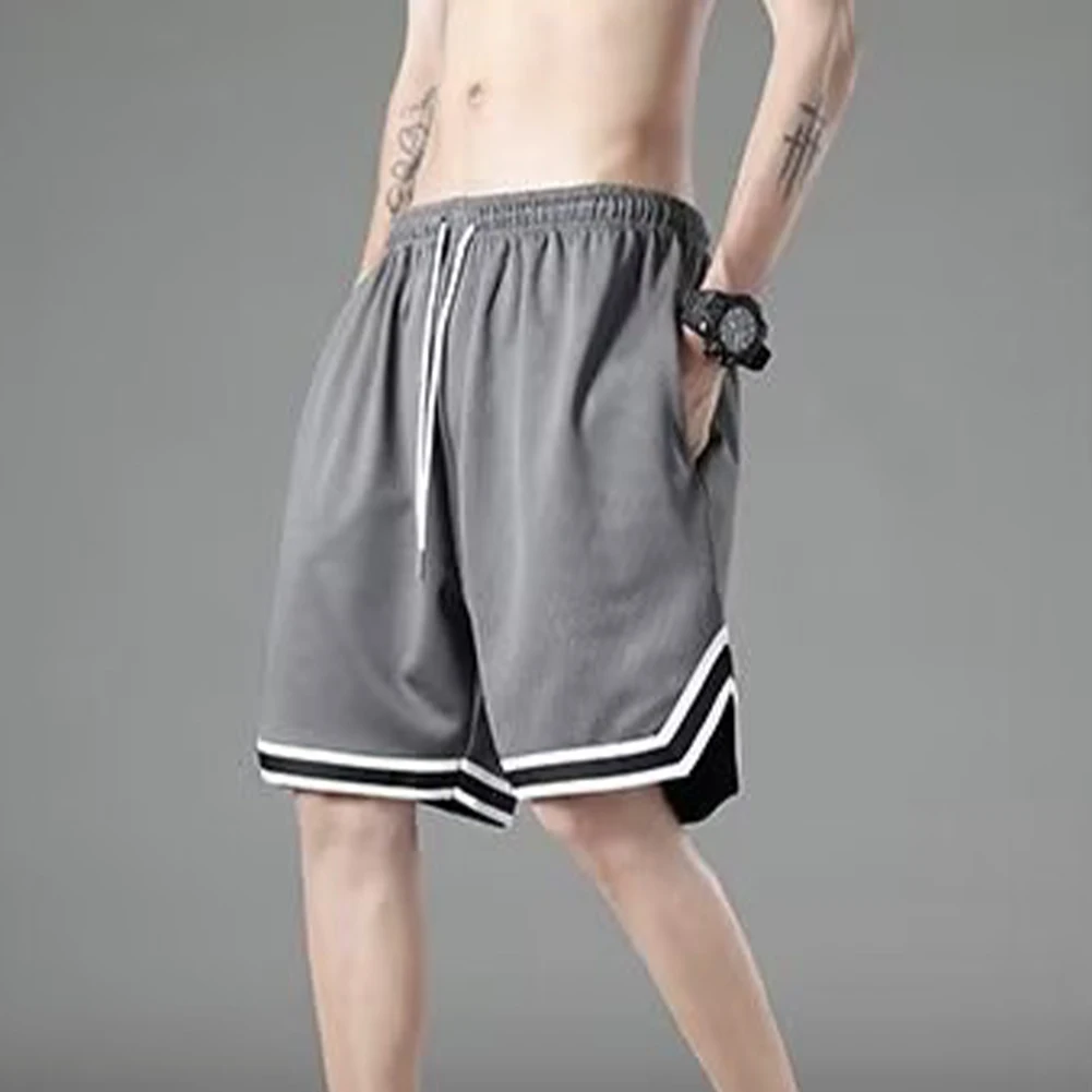 Comfortable Men's Basketball Gym Shorts, Casual Workout Shorts, Drawstring Running Short Pants, Available in Black/White/Gray