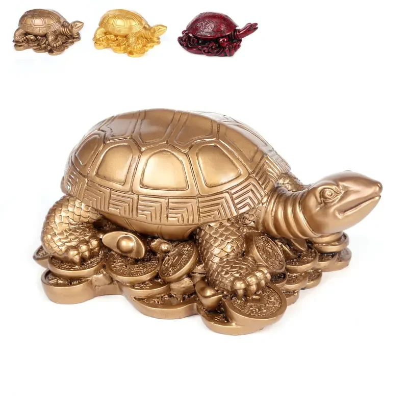 

Money Turtle Resin Tortoise Statue Chinese Feng Shui Dragon Turtle Tortoise Figurine Coin Money Wealth Decoration Ornaments