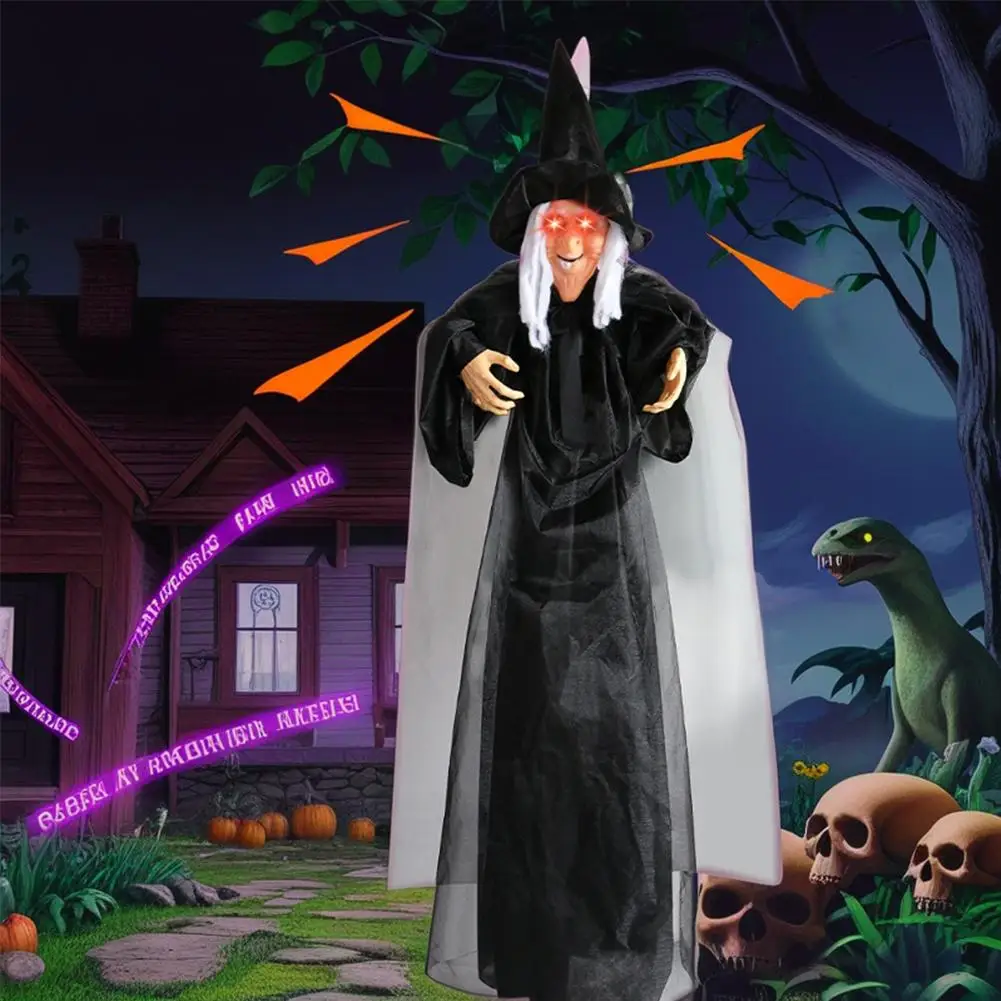 

Halloween Decoration Witch Voice Control Props Ghost House Electric Toy Bar Haunted Hanging Festival Toy Horror Ghost Lumin J1S4