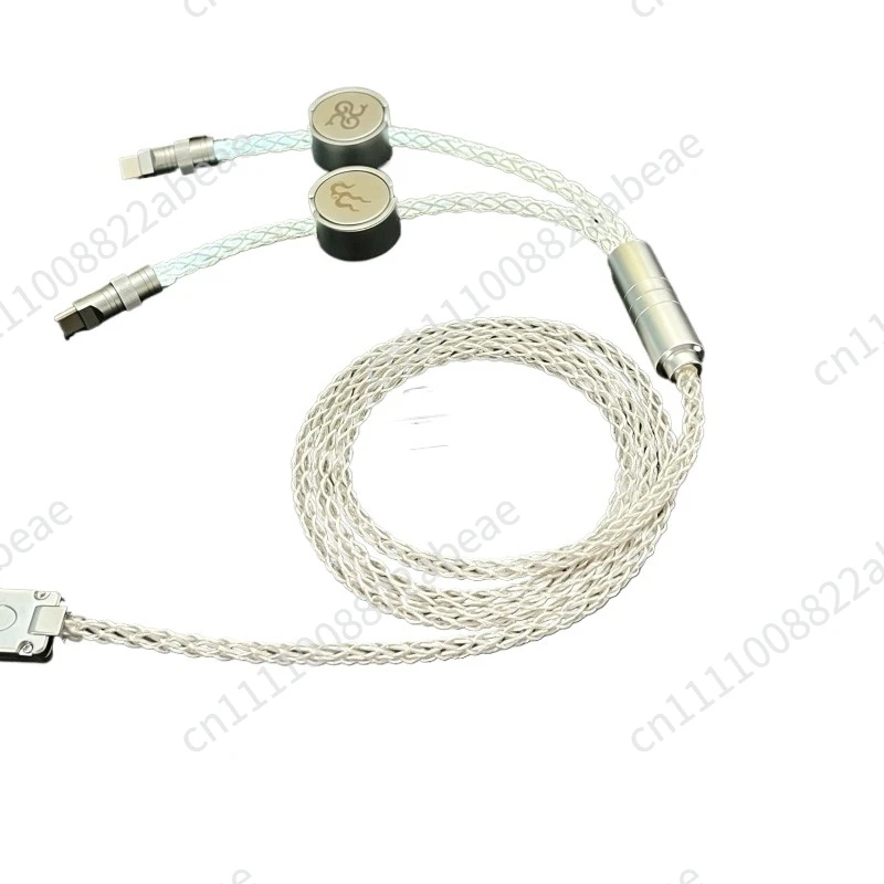 One-to-two Double-head DIY Mouse Cable Gaming Cable Magnetic Axis Mechanical Keyboard Data Cable Table with 8-strand Braided
