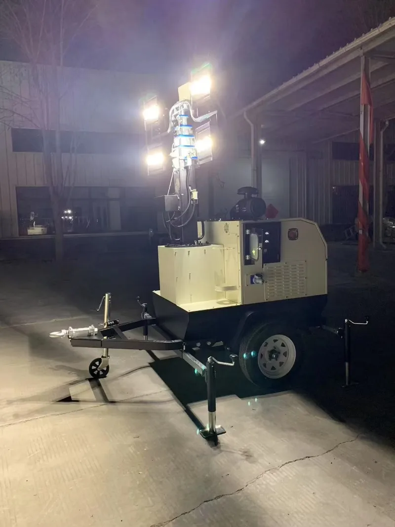 4x400W 9M Diesel LED Light Tower With Electric Mast IP67 Rated 360 Beam Angle-Easy Installation & Portable Mobile Lighting
