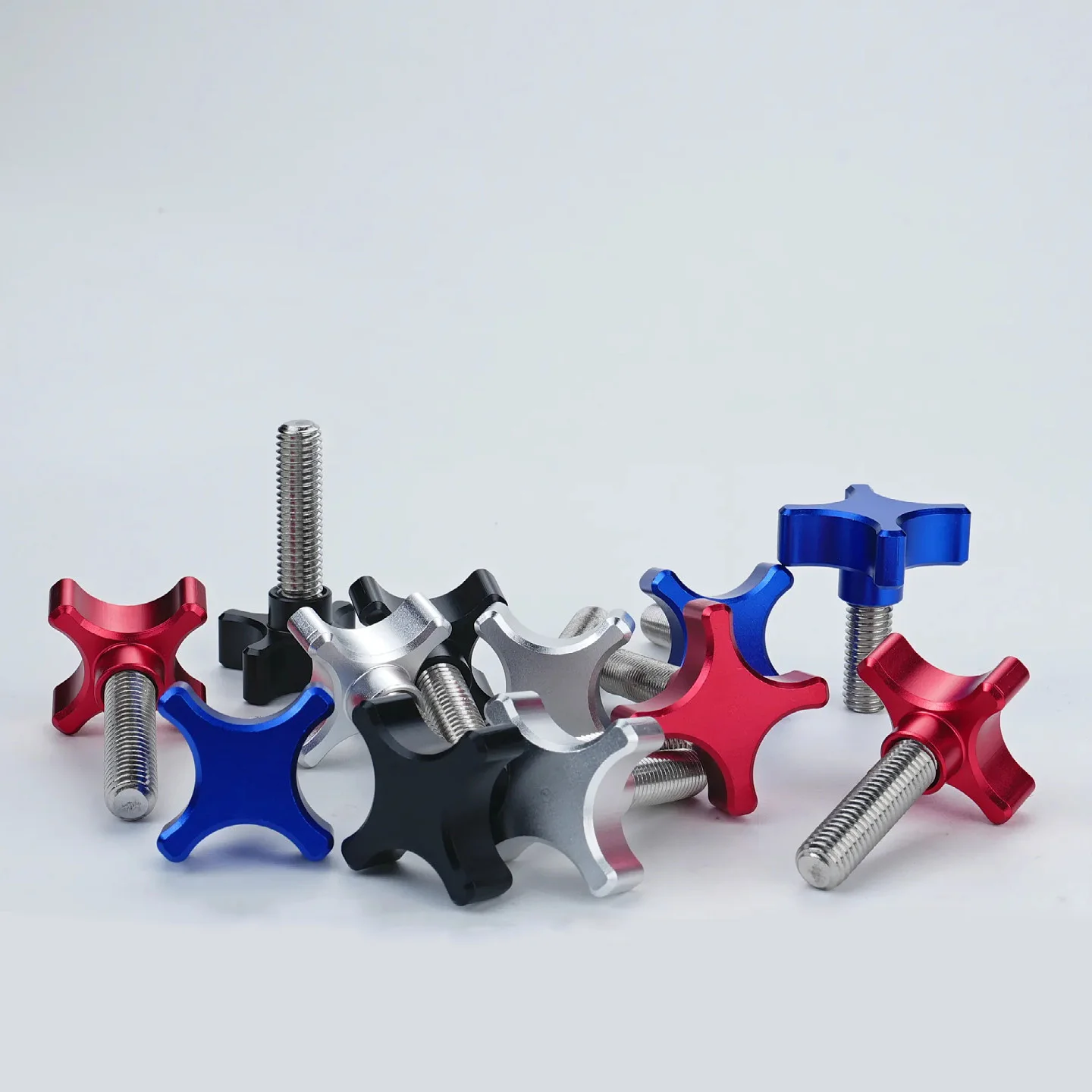 304 Stainless Steel M8 Hand-Tighten Screws with Aluminum T-Handle, for Camera Tripod Adjustment & Fixing