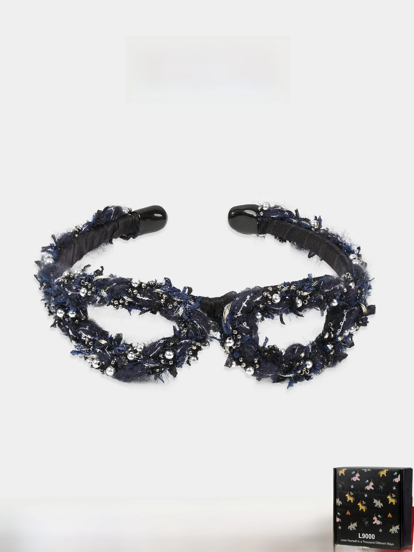 l9000-blue-cloth-hairband-women's-high-end-silver-bead-embedded-eyeglass-frame-headband-ladylike-personality-hair-accessories