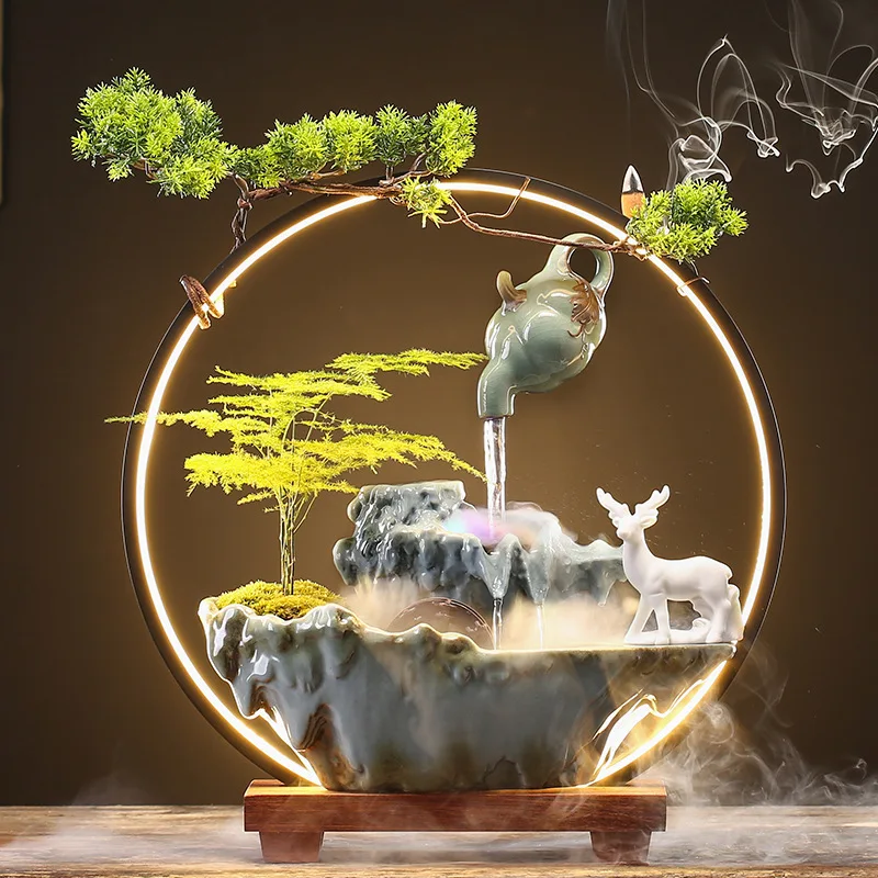 Flowing water lucky office ornament rockery fountain circulation home
