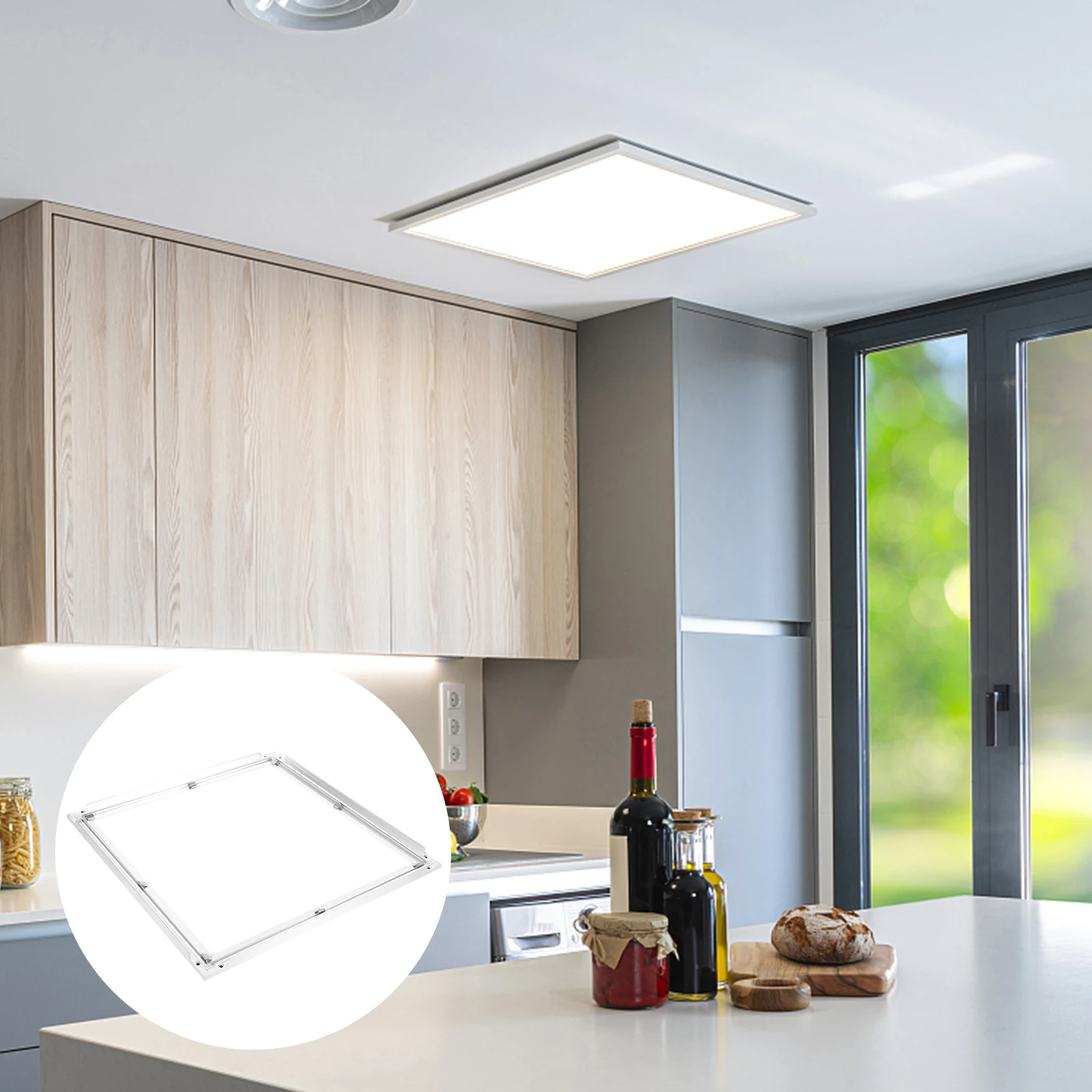 

Aluminum Ceiling Panels 30x30cm White Frame Light Diffuser Covers for Kitchen Bathroom LED Classroom Office Fixtures
