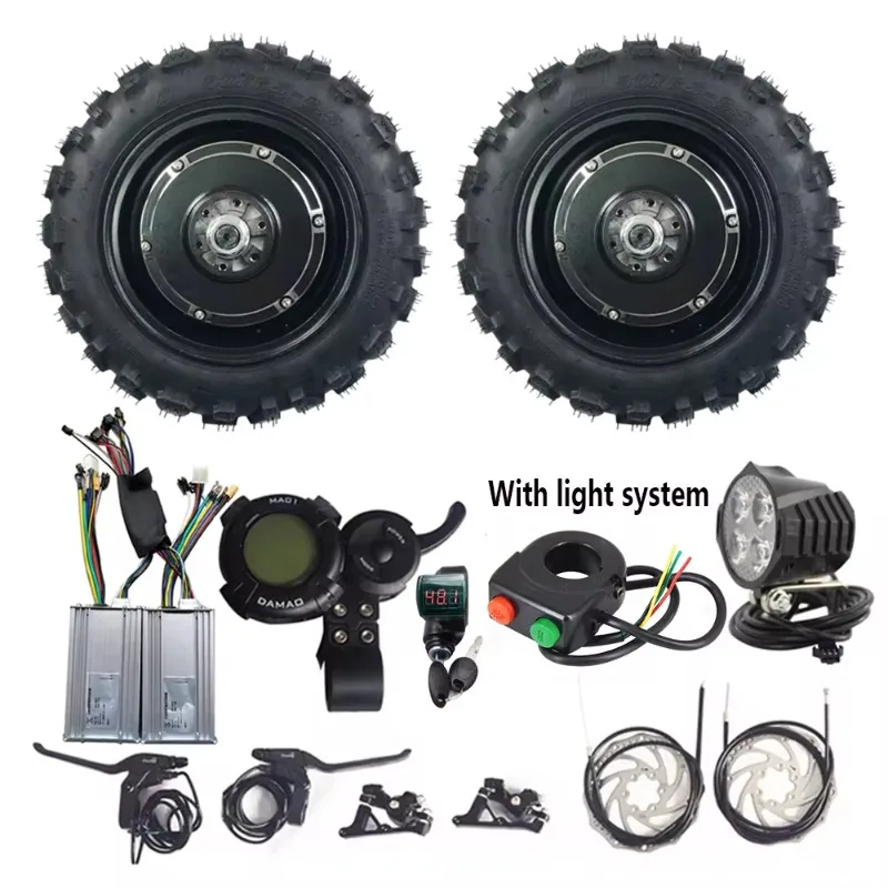 90/55-6 10 11 Inch 48V 1000W 1500W Brushless Disc Brake Electric Dual Scooter Hub Motor Conversion Kit